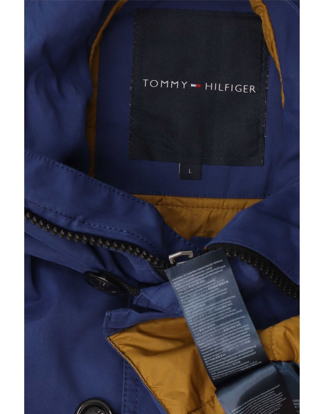 Мужская парка Tommy Hilfiger с капюшоном UK 40, большая синяя полиэстер