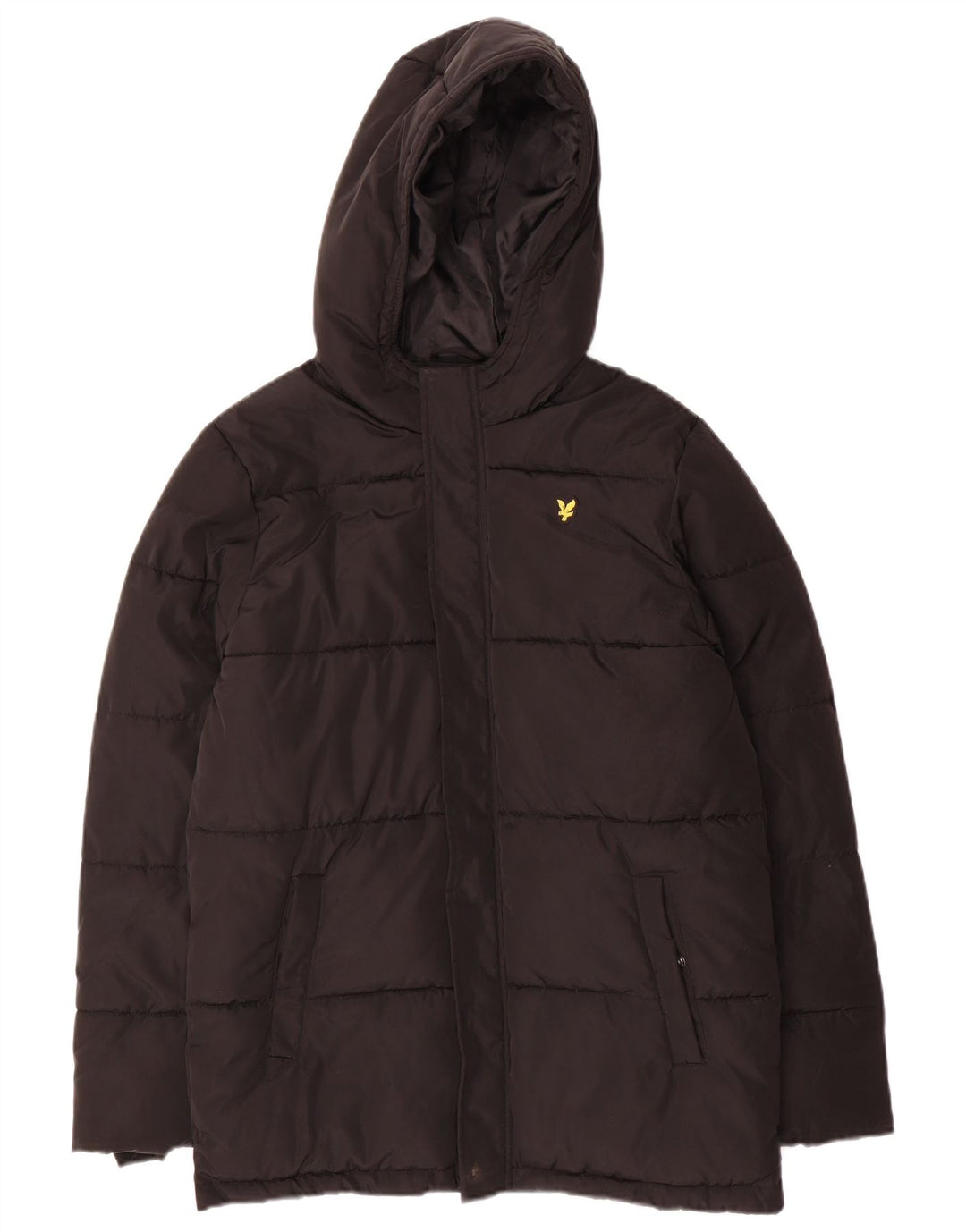Утепленная куртка Lyle & Scott для мальчиков с капюшоном, 12–13 лет, черный полиэстер