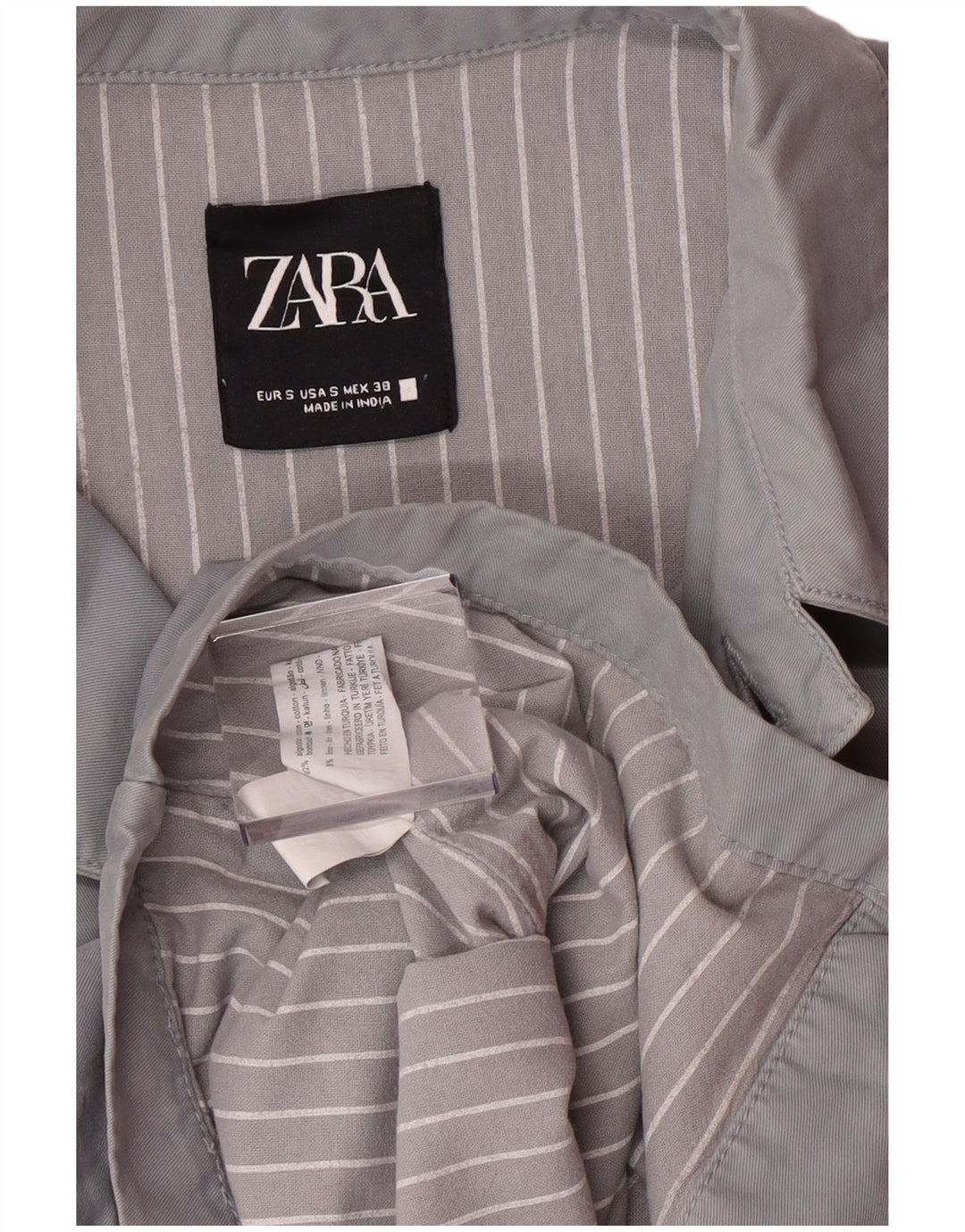 Мужская куртка-бомбер ZARA UK 36, маленький серый хлопок