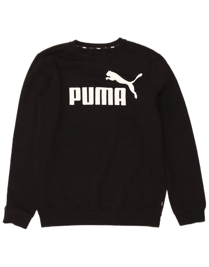 Мужской свитшот с рисунком Puma, маленький черный хлопковый джемпер