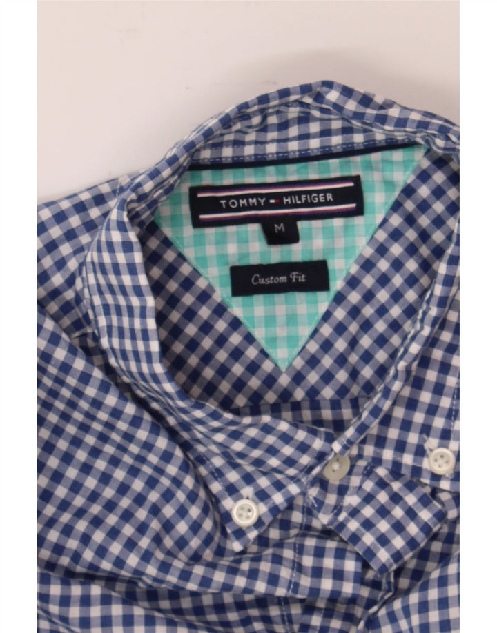 TOMMY HILFIGER Mens Custom Fit Shirt Medium Blue Check Cotton Vintage Tommy Hilfiger and Second-Hand Tommy Hilfiger from Messina Hembry 