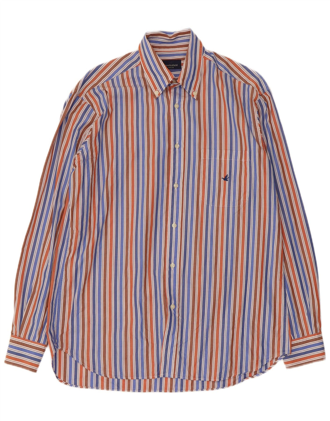 Мужская рубашка Brooksfield, размер 41, средняя, в разноцветную полоску