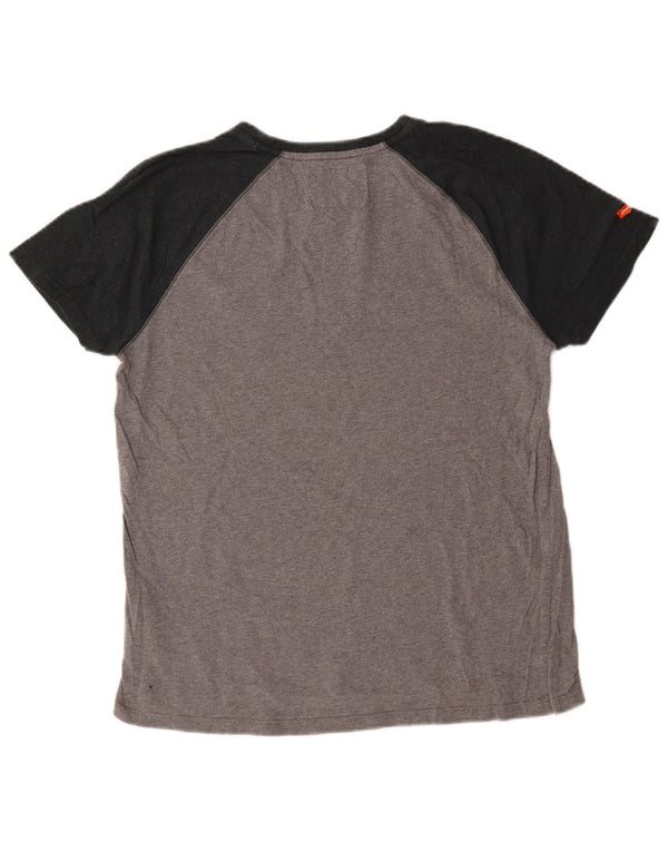 Мужская футболка Superdry Top 2XL Серая, хлопок с цветными блоками