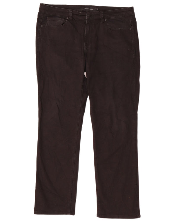 Женские прямые джинсы Calvin Klein US 12, большие размеры W34 L30, черный хлопок