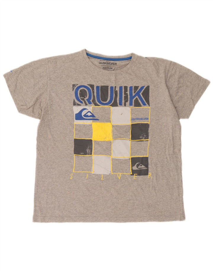 Мужская футболка с рисунком Quiksilver стандартного кроя, средний серый цвет
