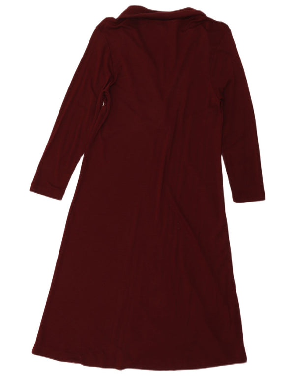 Женское платье А-силуэта с рукавом 3/4 Massimo Dutti UK 10, маленькое бордовое