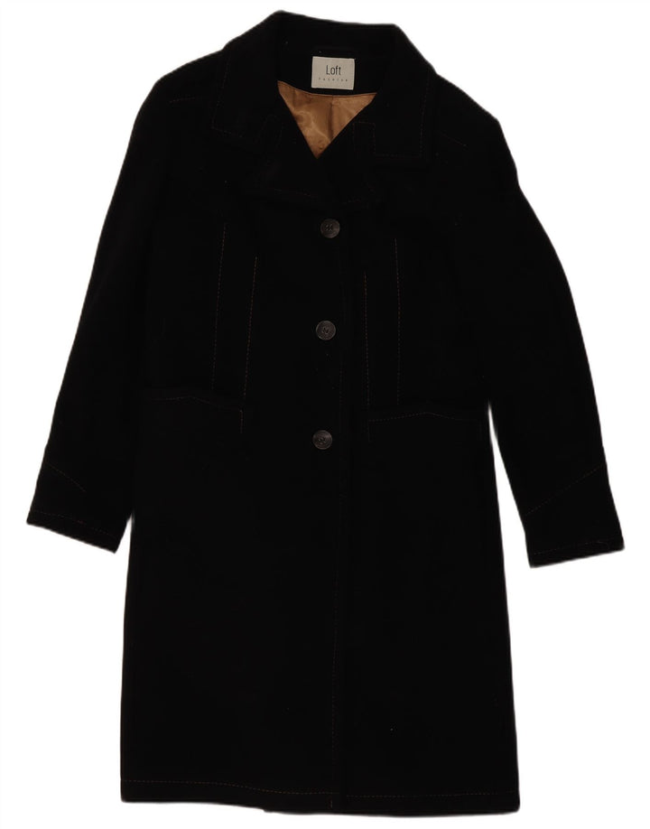 LOFT Womens Overcoat EU 38 Medium Black Wool