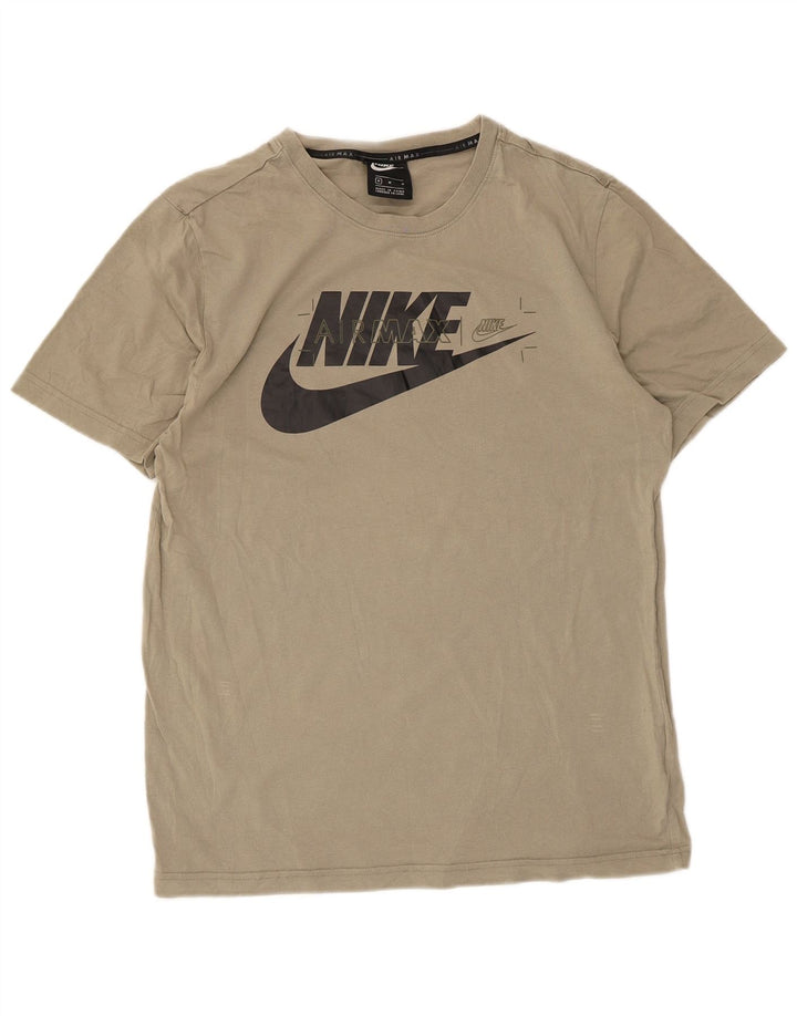 Мужская футболка с рисунком Nike, средний цвет, хаки, хлопок