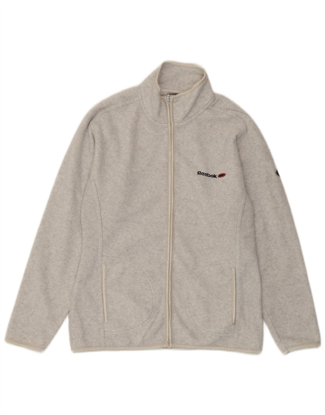 Женская флисовая куртка Reebok UK 10, маленькая серая в крапинку, полиэстер