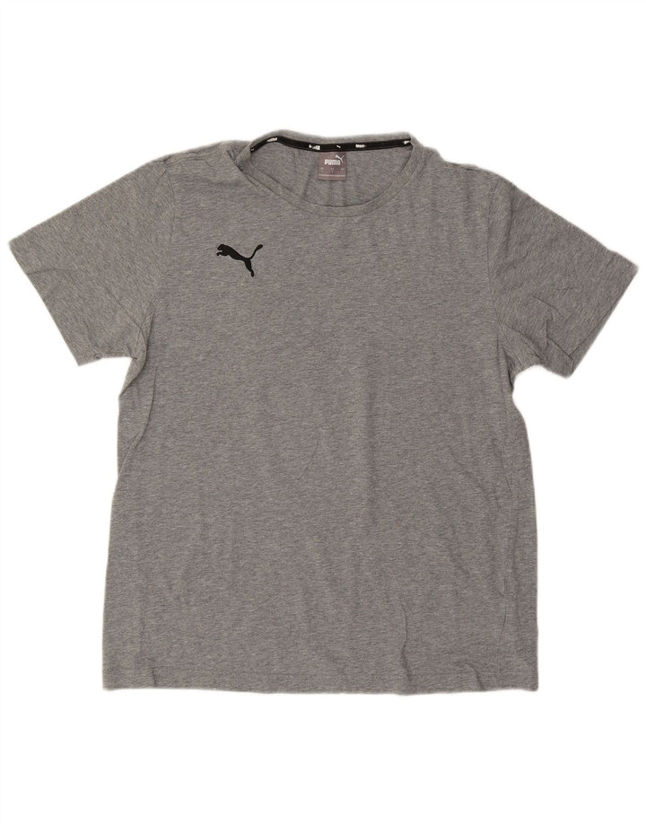 PUMA Mens T-Shirt Top Large Grey Cotton