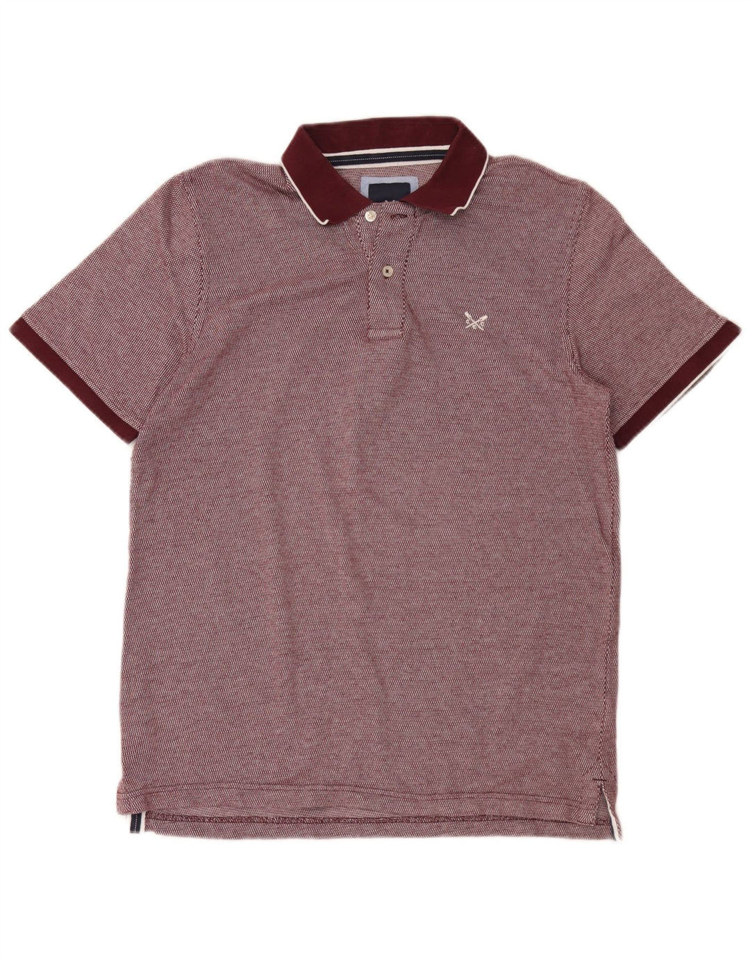Crew Clothing Мужская рубашка поло среднего бордового цвета из хлопка