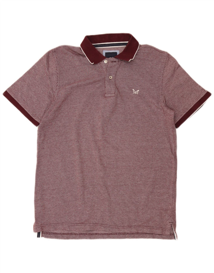 Crew Clothing Мужская рубашка поло среднего бордового цвета из хлопка