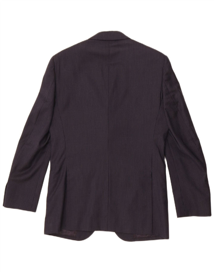 Мужской пиджак Boggi с 3 пуговицами IT 46, маленький темно-синий в тонкую полоску, шерстяной