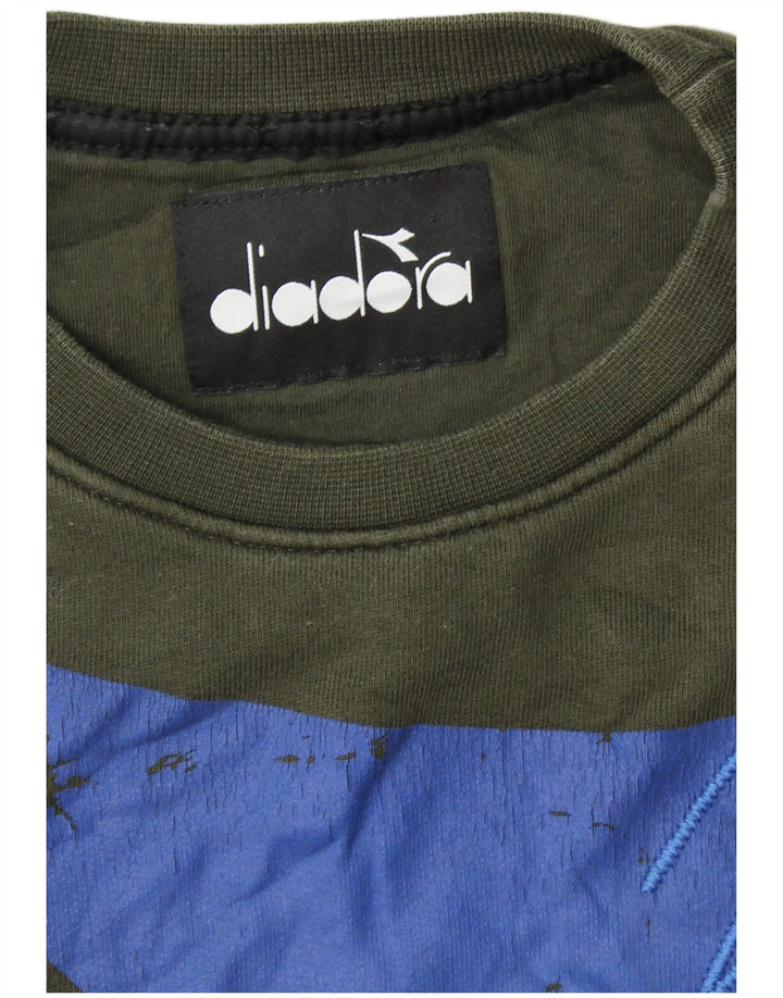 Мужской свитшот с рисунком DIADORA, маленький, хаки