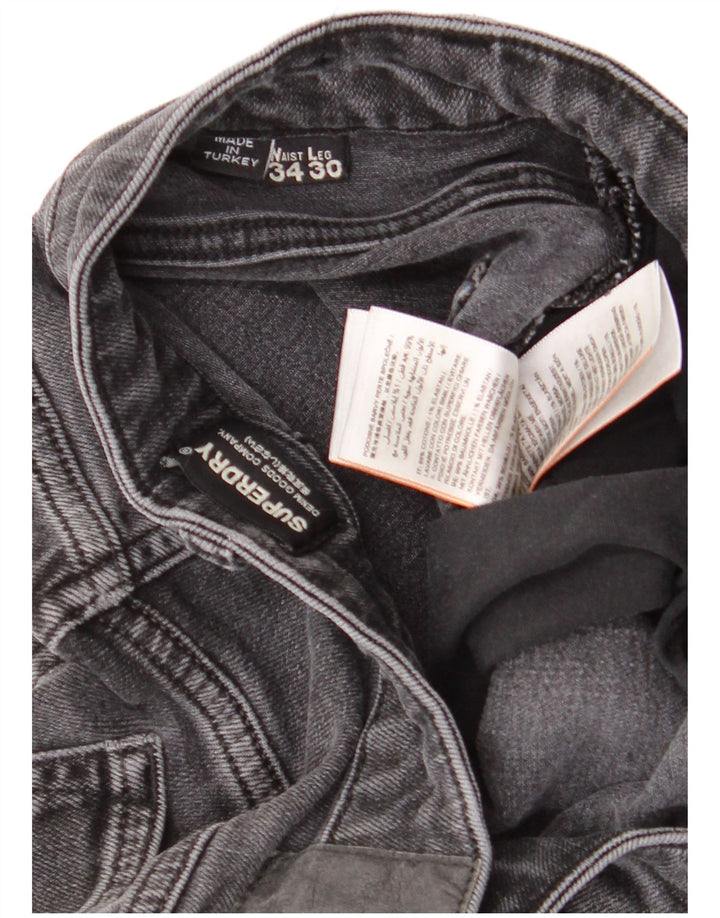 Мужские укороченные джинсы Superdry W34 L24, черный хлопок