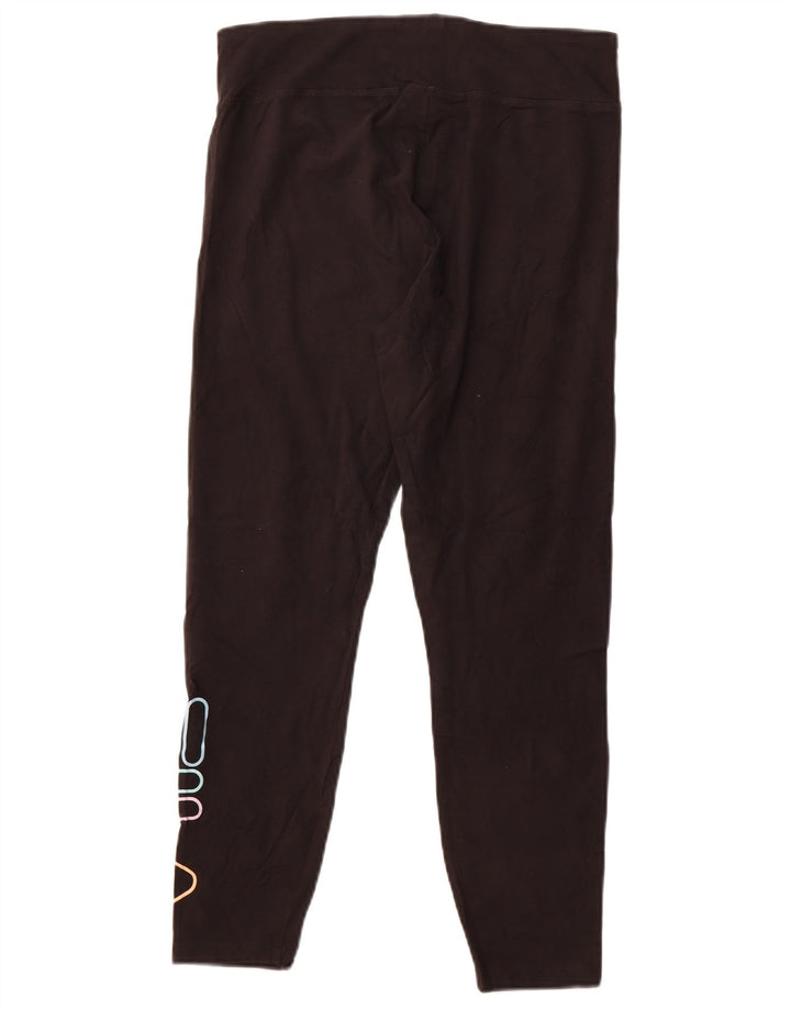 Женские укороченные леггинсы с рисунком Fila UK 14, большие черные хлопковые