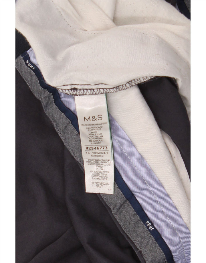 Мужские шорты-чиносы Marks & Spencer W36, большие, темно-синие, хлопковые