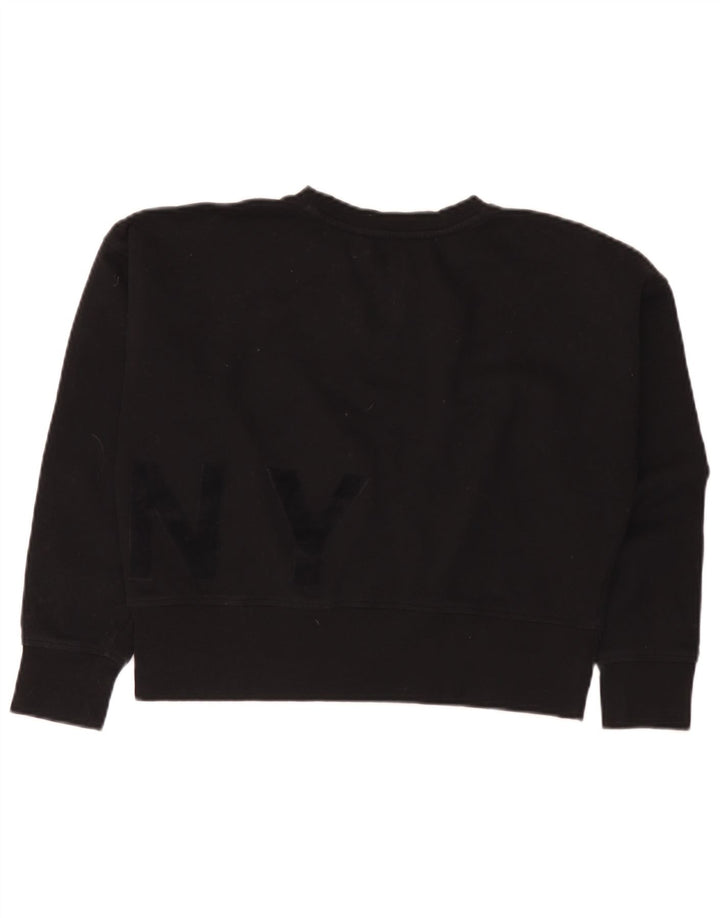 Женский укороченный свитшот с рисунком оверсайз Dkny, Великобритания, 10, маленький черный