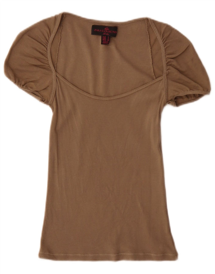 Женская блузка Zara Top UK 8, маленькая, серая