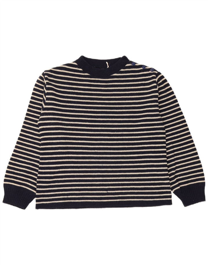 Винтажный женский джемпер на пуговицах, свитер UK 14, средний темно-синий морской цвет