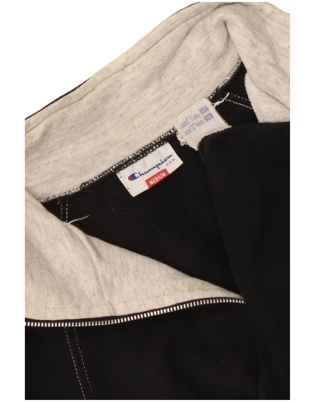 Мужской свитшот на молнии с рисунком Champion, джемпер среднего размера, черный хлопок, хлопок