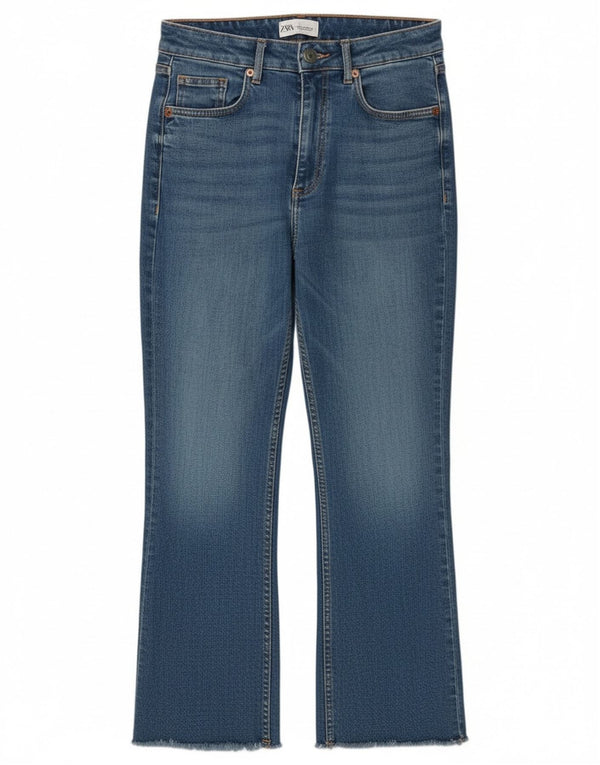 Женские укороченные джинсы Zara Bootcut EU 38, маленькие W28 L26, синие