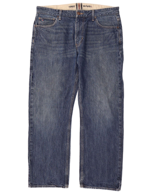 Мужские прямые джинсы свободного кроя TOMMY HILFIGER W35 L30, синий хлопок