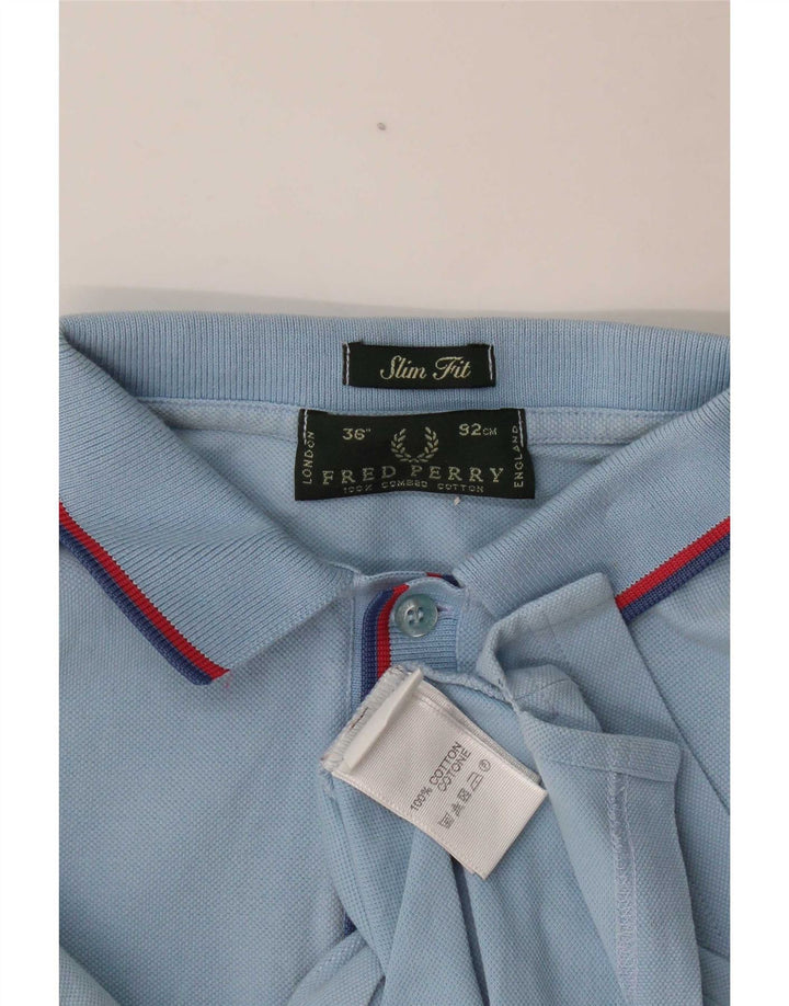 Мужская рубашка-поло приталенного кроя Fred Perry, маленький синий хлопок