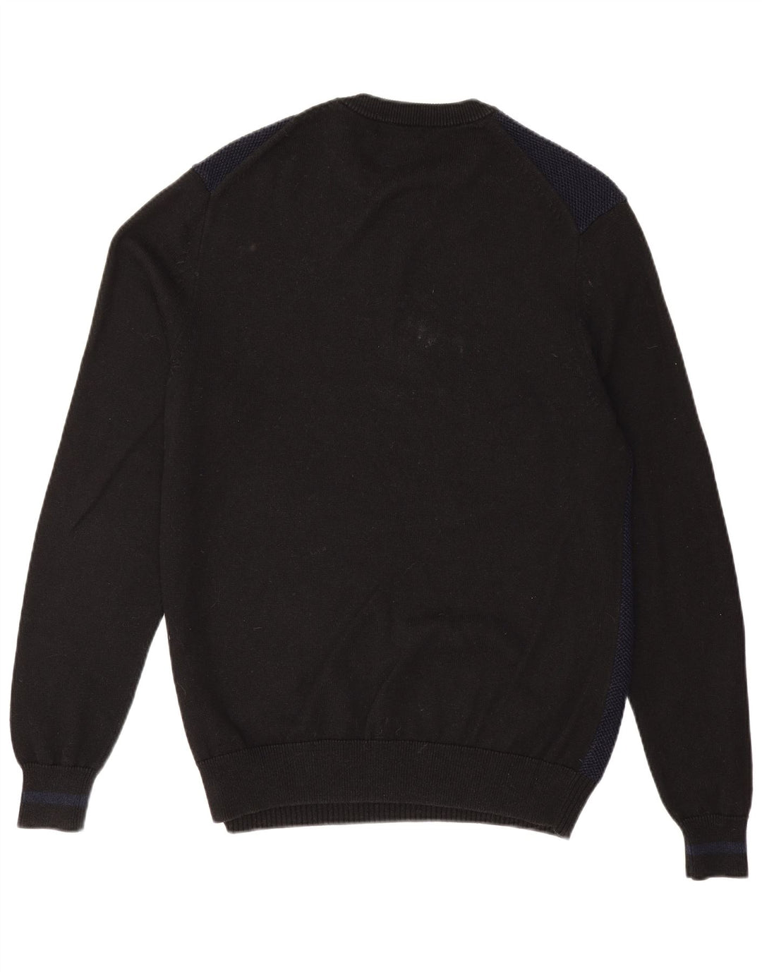 Мужской джемпер с круглым вырезом Fred Perry, большой темно-синий шерстяной свитер с цветными блоками