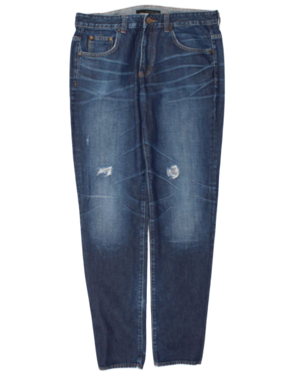 Мужские потертые узкие джинсы Calvin Klein Regular W32 L34, синий хлопок