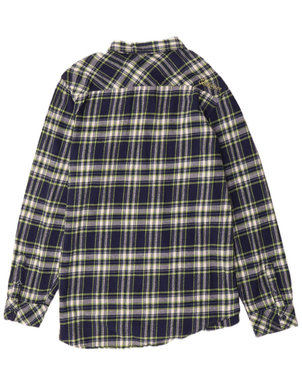 Мужская фланелевая рубашка QUIKSILVER XL, темно-синяя клетка, хлопок