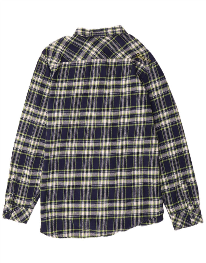 Мужская фланелевая рубашка QUIKSILVER XL, темно-синяя клетка, хлопок