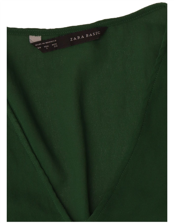 Женская блузка с длинным рукавом Zara UK 10, маленький зеленый цвет