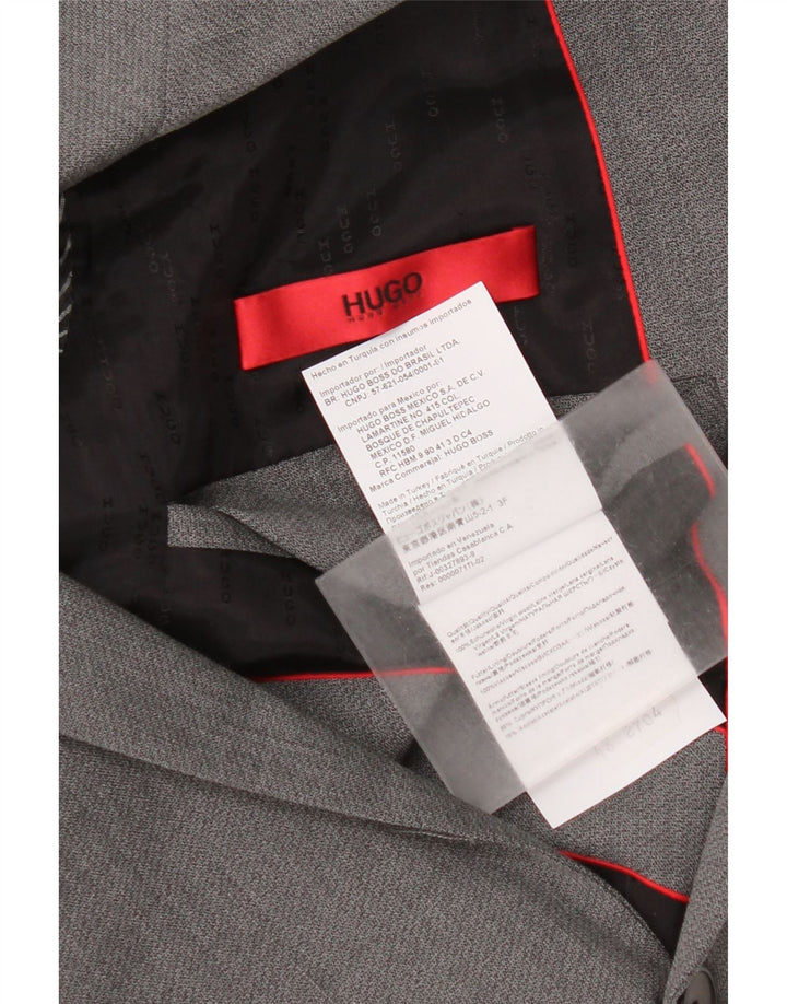 Мужской пиджак Hugo Boss с 2 пуговицами EU 48, средний серый из натуральной шерсти