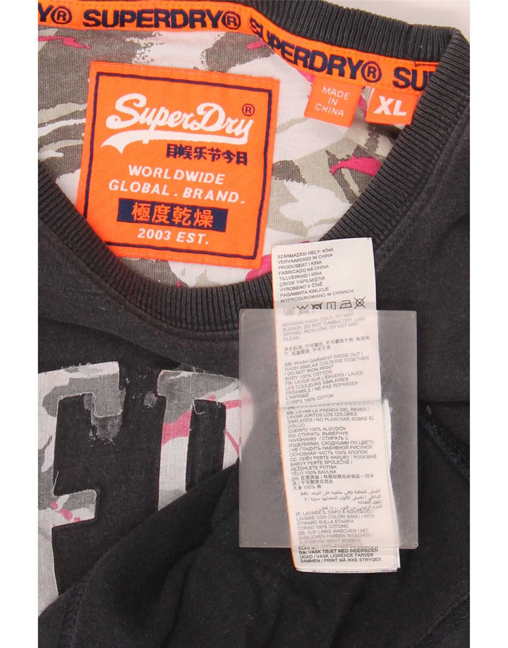 Мужская футболка с рисунком Superdry XL, черный хлопок
