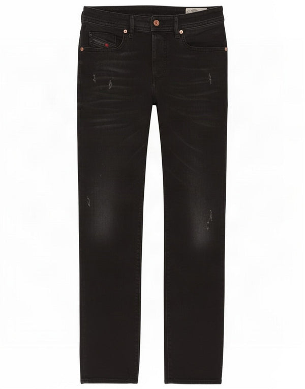 Diesel Мужские потертые узкие зауженные джинсы Buster W31 L32, черный хлопок