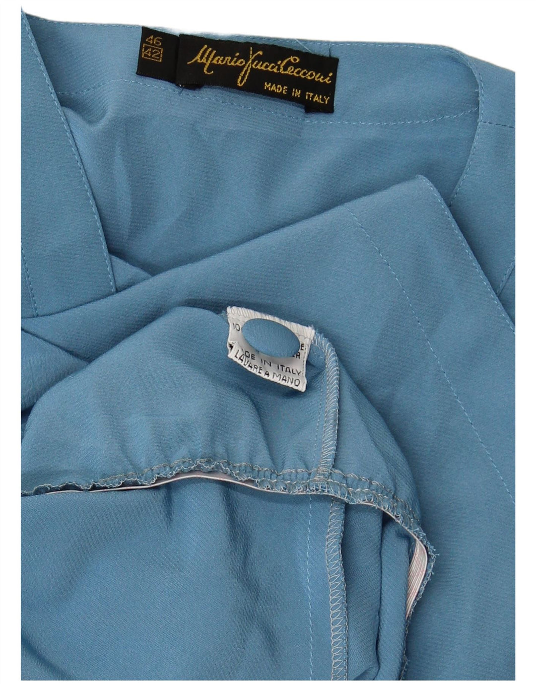 MARIO PUCCI CECCONI Женская рубашка-рубашка с коротким рукавом IT 42 Средний синий