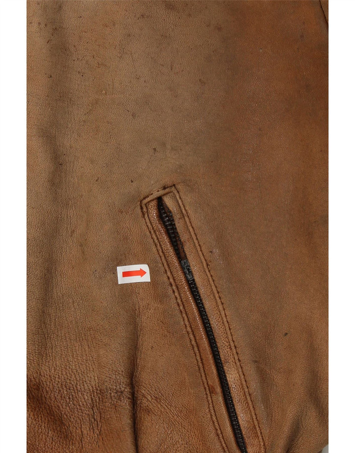 Мужская кожаная куртка Schuh UK 42 XL Коричневая кожаная