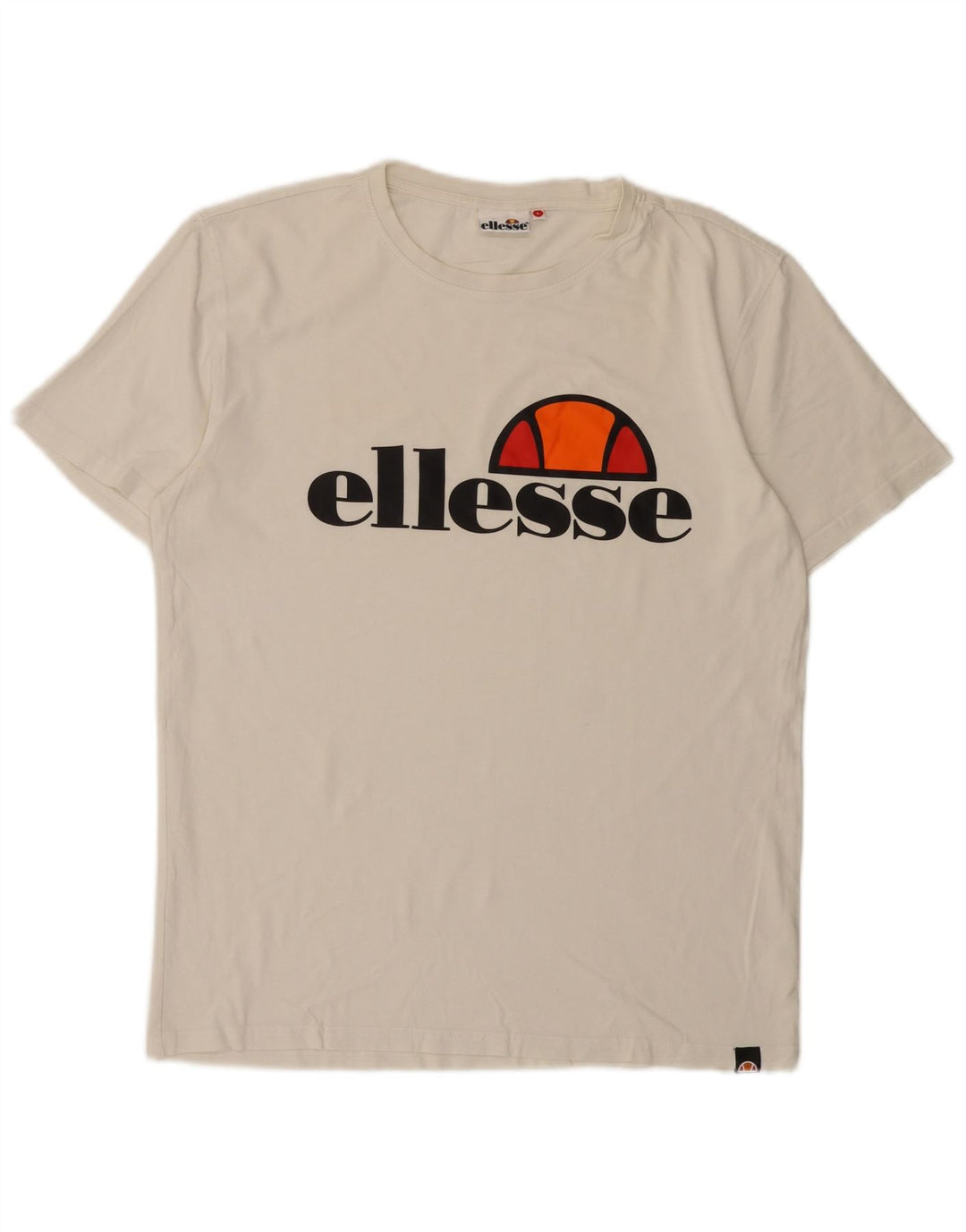 Мужская футболка Ellesse с графическим рисунком, большой хлопковый топ белого цвета