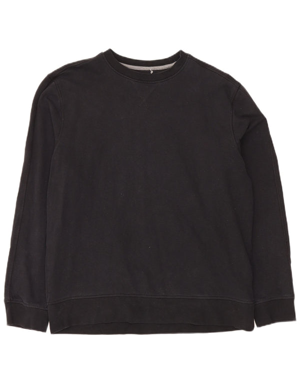 Мужской свитшот Marks & Spencer, большой черный хлопковый джемпер