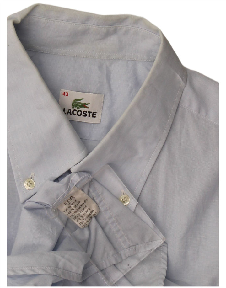 Мужская рубашка с коротким рукавом Lacoste, размер 43, большая синяя, хлопок