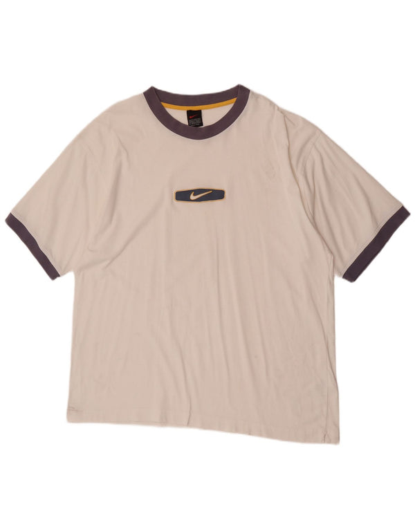 Мужская футболка с рисунком Nike Top UK 45/47 XL, белая, хлопок с цветными блоками