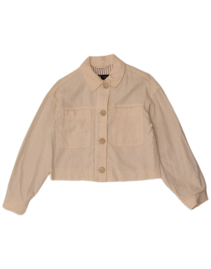 Женский укороченный бомбер Zara UK 6 XS Off White