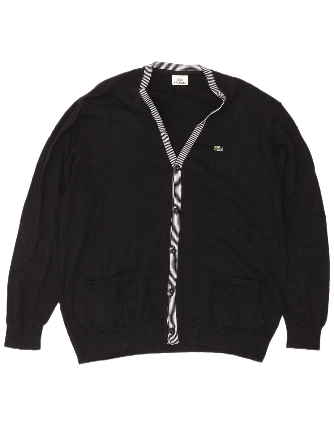 Мужской кардиган Lacoste, размер 8, 2XL, черный хлопок