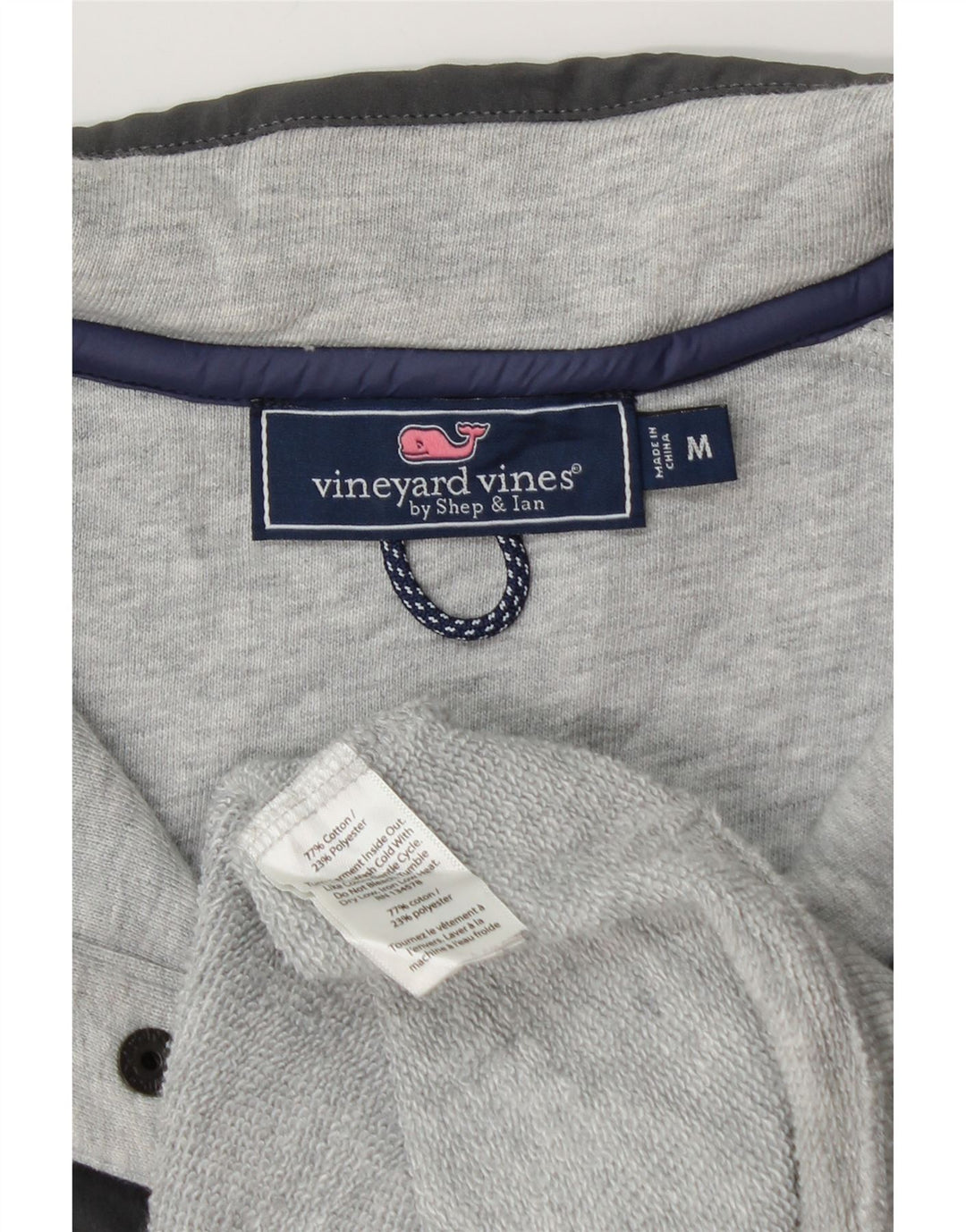 VINEYARD VINES Мужской свитшот свободного кроя, джемпер среднего серого цвета с цветными блоками