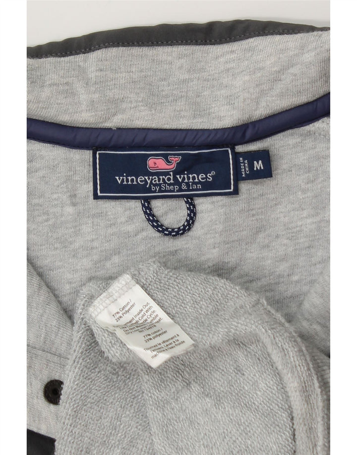 VINEYARD VINES Мужской свитшот свободного кроя, джемпер среднего серого цвета с цветными блоками