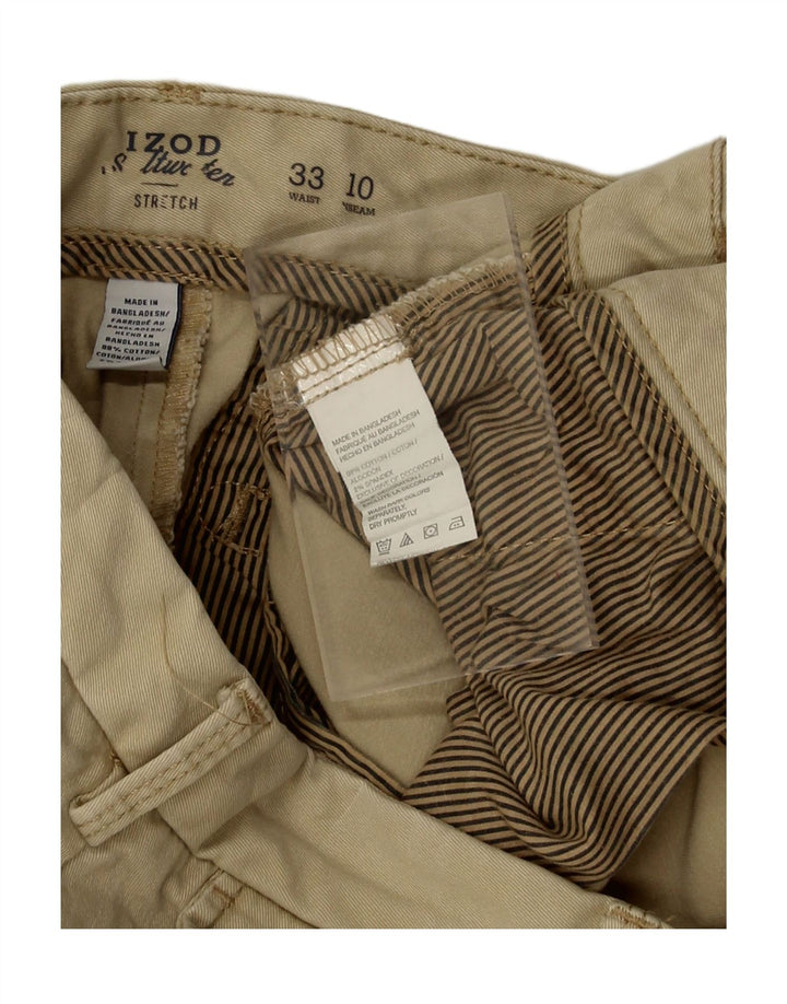 IZOD Mens Chino Shorts W33 Large Beige Cotton Vintage Izod and Second-Hand Izod from Messina Hembry 