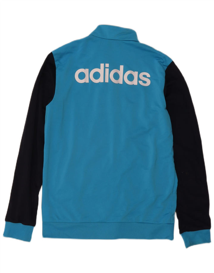 Мужской спортивный костюм Adidas с графическим рисунком, верхняя куртка, средний синий, полиэстер с цветными блоками