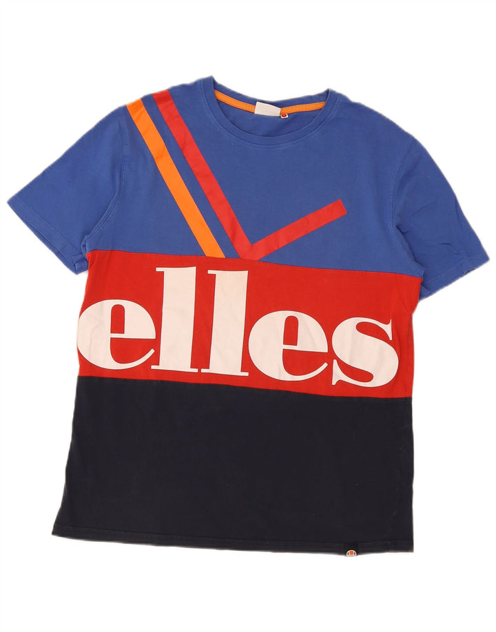 Мужская футболка Ellesse с графическим рисунком, маленький разноцветный хлопок с цветными блоками