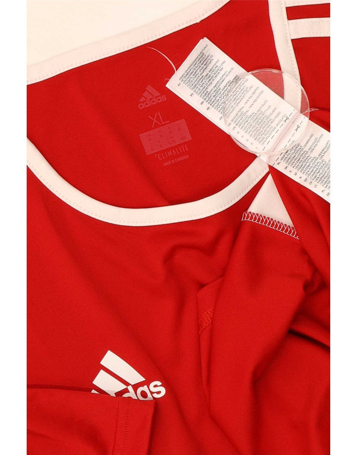 Adidas Мужская футболка Climalite Top XL Красный полиэстер с цветными блоками